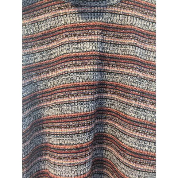 Lettuce Edge Mock Neck Shirt Art Class XL Striped Red Metallic Pullover Ruffle - Picture 5 of 8